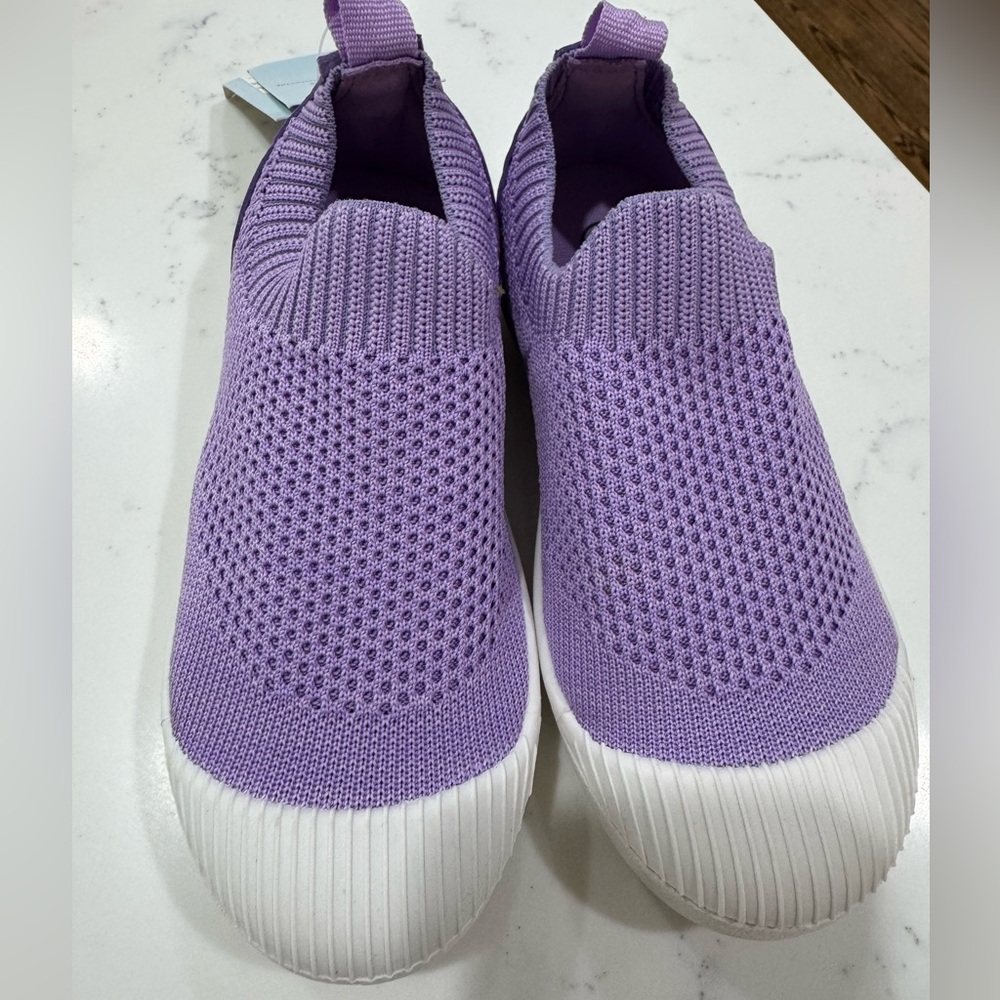 NWT Cat & Jack Lavender Knit Slip-On Shoes size 11